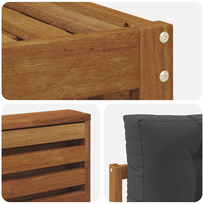 Set de canapele de exterior cu pernă Natural și Antracit WALTI