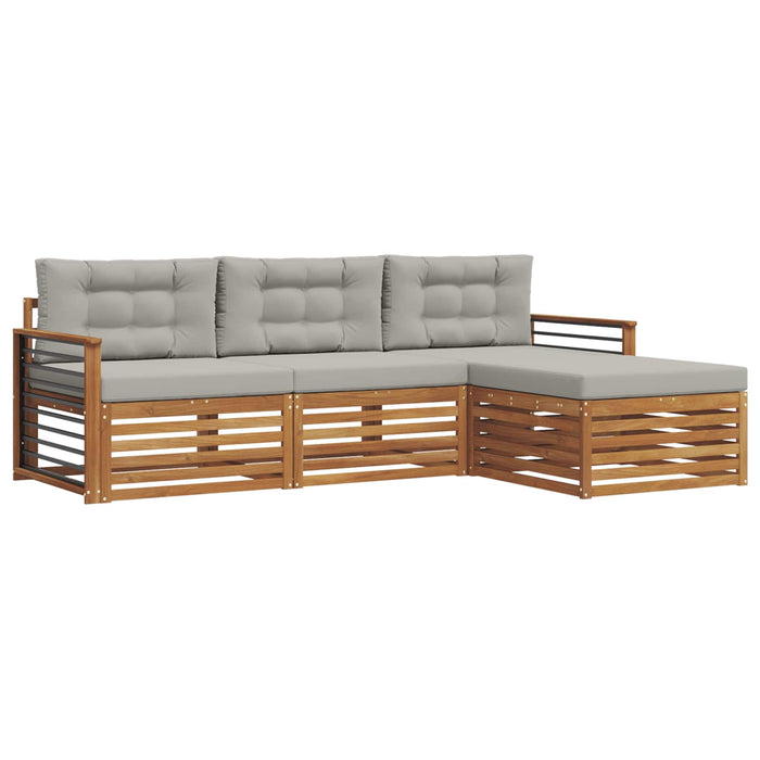 Set de canapele de exterior cu pernă Gri natural și deschis WALTI