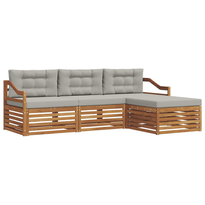 Set de canapele de exterior cu pernă Gri natural și deschis WALTI