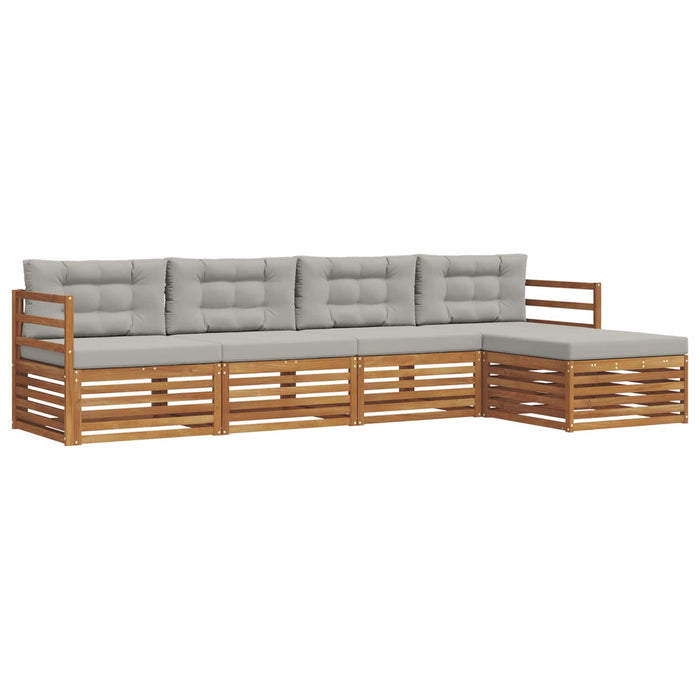 Set de canapele de exterior 5 pcs Gri natural și deschis WALTI