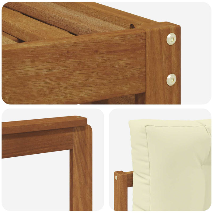 Set de canapele de exterior cu pernă 5 pcs Natural și Crem WALTI