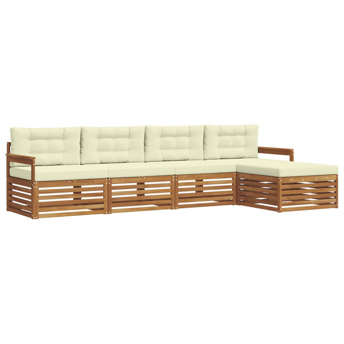 Set de canapele de exterior cu pernă 5 pcs Natural și Crem WALTI