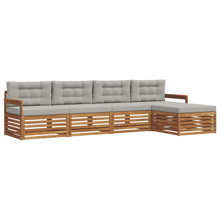 Set de canapele de exterior 5 pcs Gri natural și deschis WALTI
