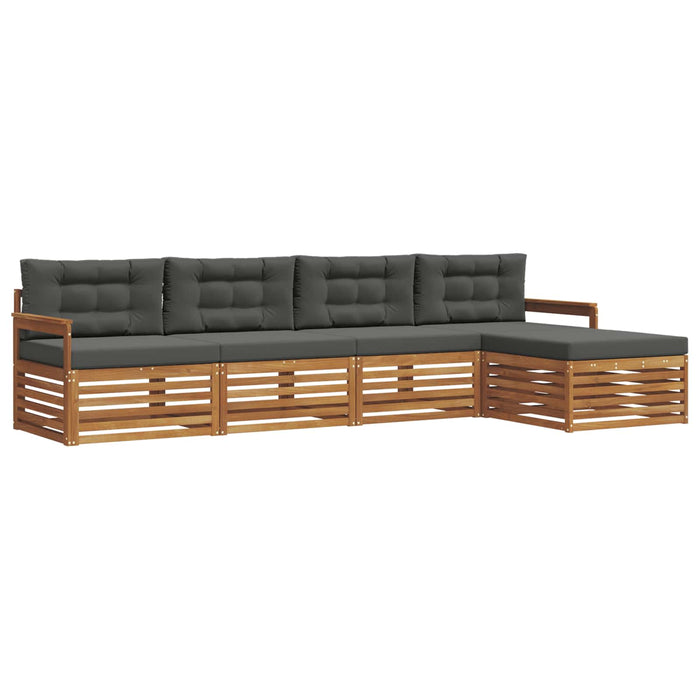 Set de canapele de exterior cu pernă 5 pcs Natural și Antracit WALTI