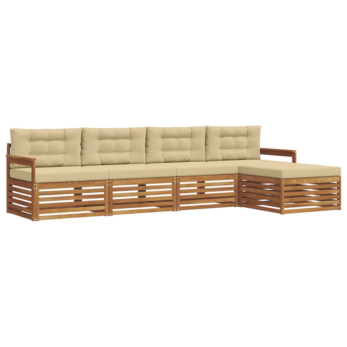 Set de canapele de exterior cu pernă 5 pcs Natural și Bej WALTI