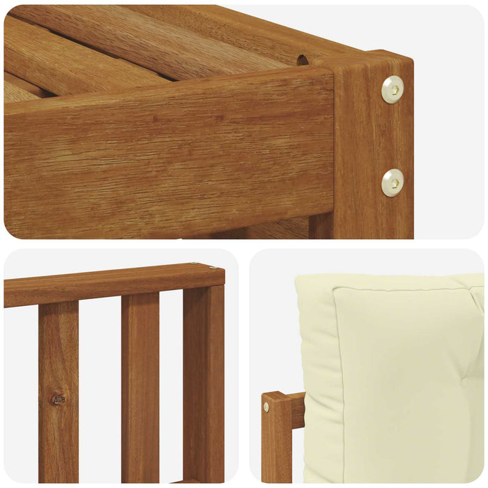 Set de canapele de exterior cu pernă 5 pcs Natural și Crem WALTI