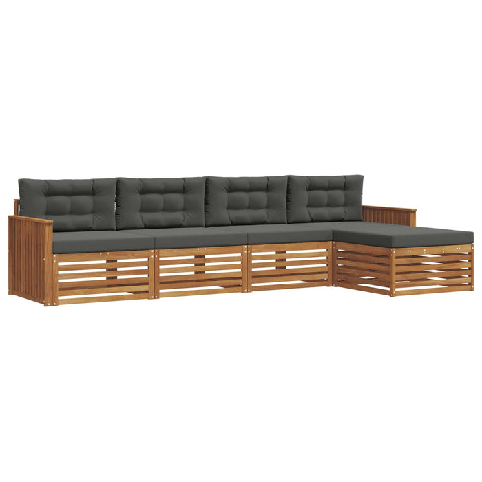 Set de canapele de exterior cu pernă 5 pcs Natural și Antracit WALTI