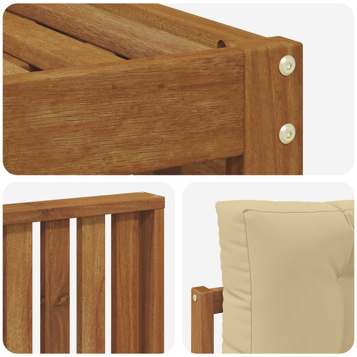 Set de canapele de exterior cu pernă 5 pcs Natural și Bej WALTI