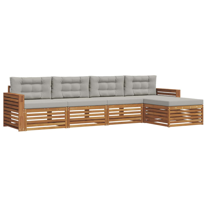 Set de canapele de exterior 5 pcs Gri natural și deschis WALTI
