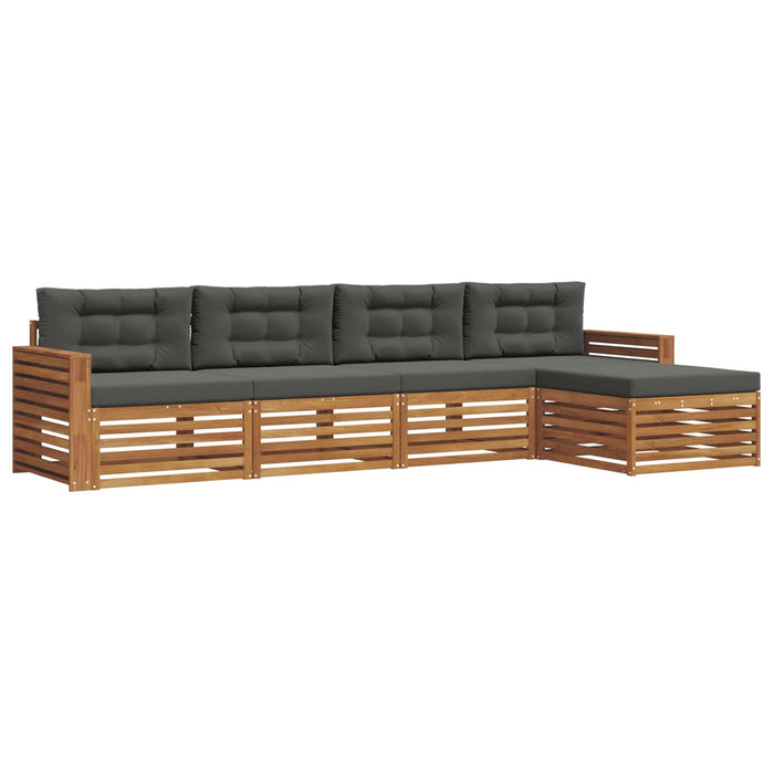 Set de canapele de exterior cu pernă 5 pcs Natural și Antracit WALTI