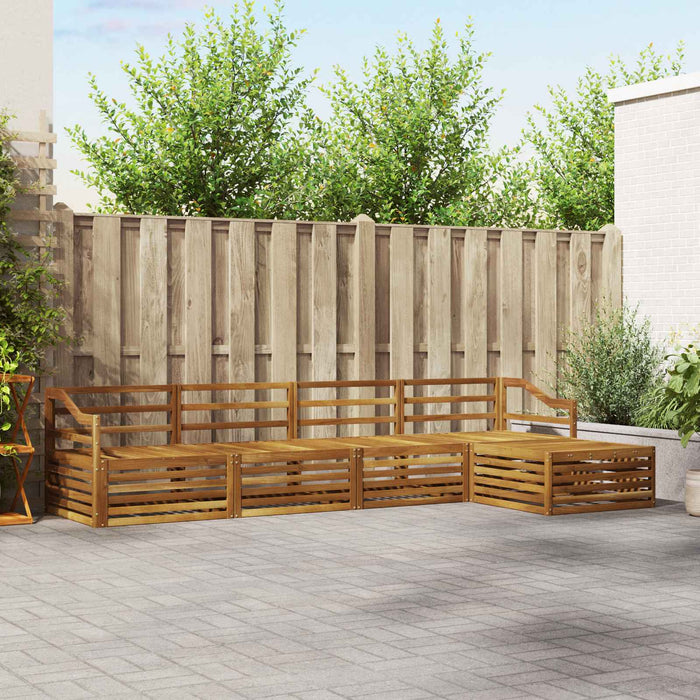 Set de canapele de exterior 5 pcs natural Lemn Solid de Acacia WALTI