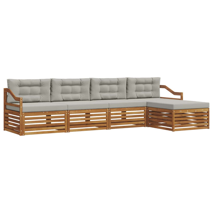 Set de canapele de exterior 5 pcs Gri natural și deschis WALTI