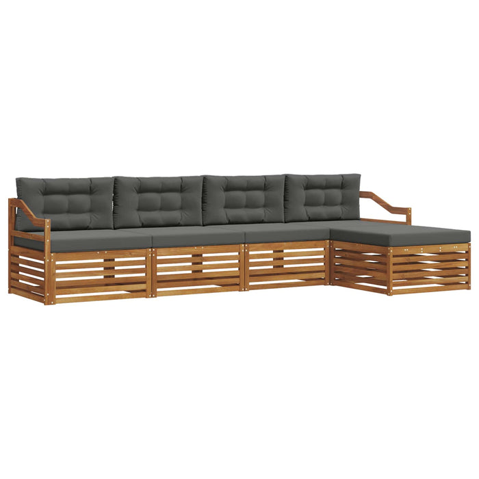 Set de canapele de exterior cu pernă 5 pcs Natural și Antracit WALTI