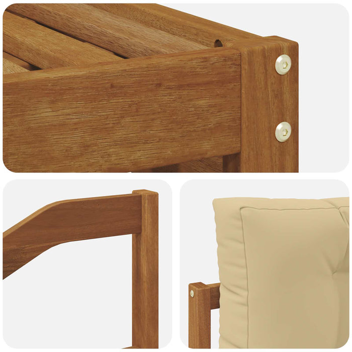 Set de canapele de exterior cu pernă 5 pcs Natural și Bej WALTI