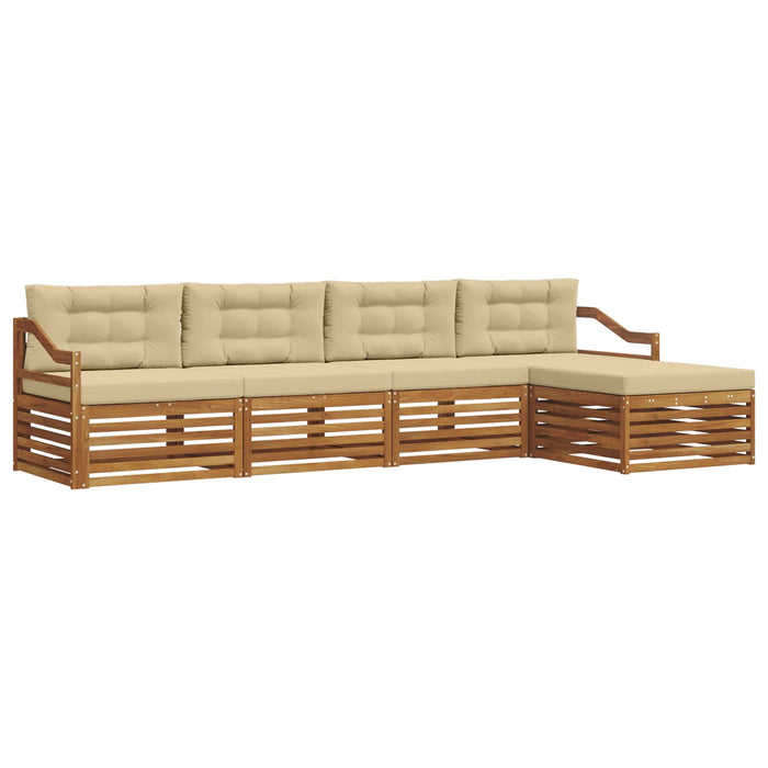 Set de canapele de exterior cu pernă 5 pcs Natural și Bej WALTI