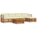 Set de canapele de exterior cu pernă 6 pcs Natural și Crem - WALTI WALTI