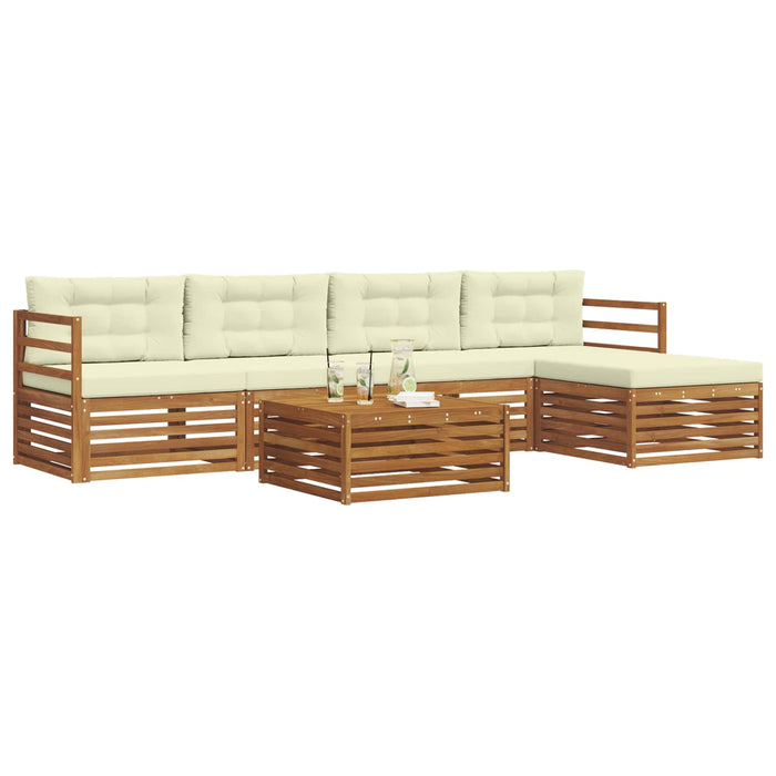 Set de canapele de exterior cu pernă 6 pcs Natural și Crem - WALTI WALTI
