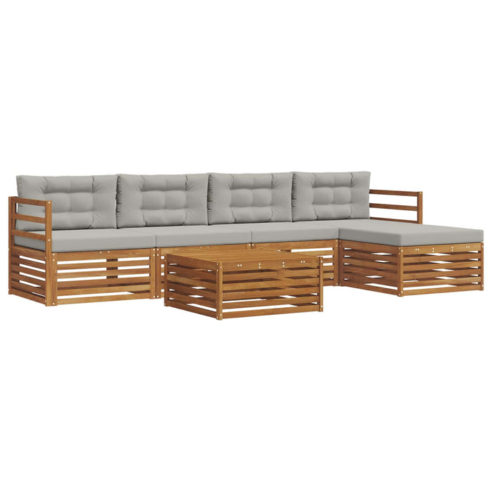Set de canapele de exterior 6 pcs Gri natural și deschis - WALTI WALTI