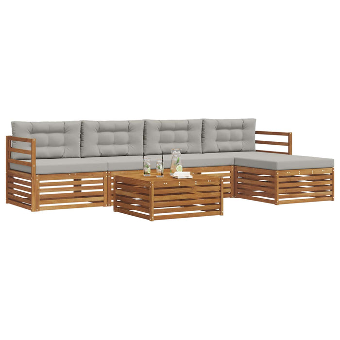 Set de canapele de exterior 6 pcs Gri natural și deschis - WALTI WALTI