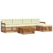 Set de canapele de exterior cu pernă 6 pcs Natural și Crem - WALTI WALTI