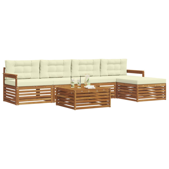 Set de canapele de exterior cu pernă 6 pcs Natural și Crem - WALTI WALTI