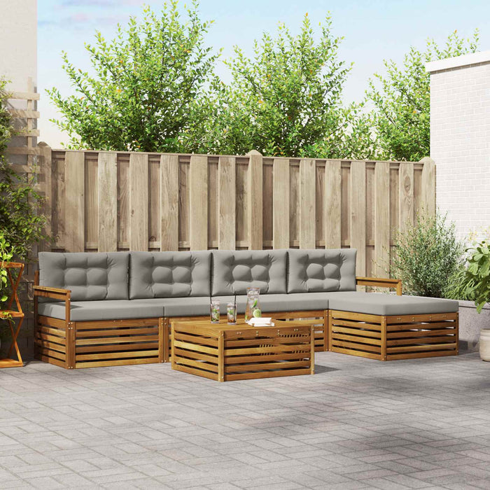 Set de canapele de exterior 6 pcs Gri natural și deschis - WALTI WALTI