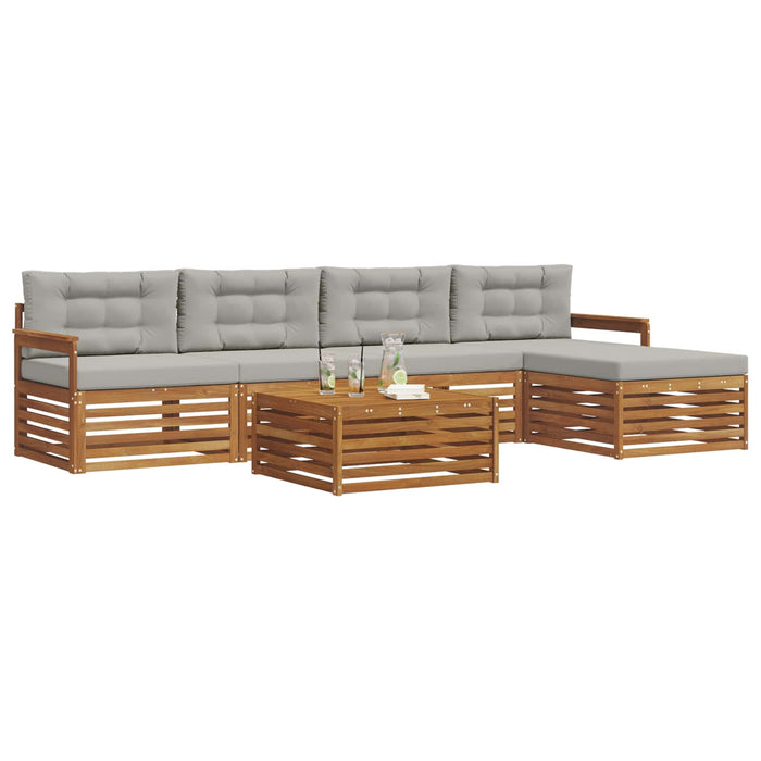 Set de canapele de exterior 6 pcs Gri natural și deschis - WALTI WALTI
