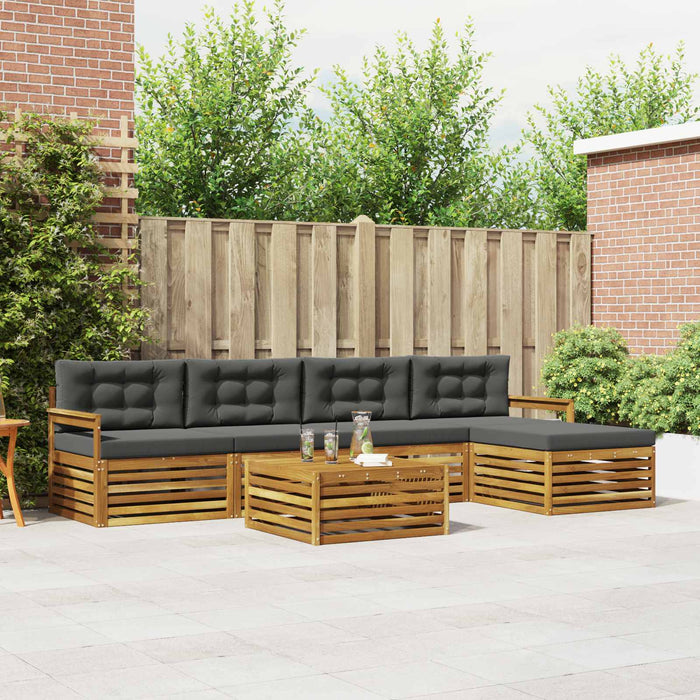 Set de canapele de exterior cu pernă 6 pcs Natural și Antracit - WALTI WALTI