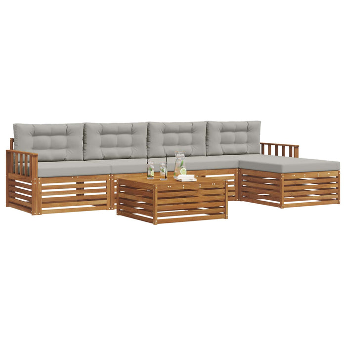 Set de canapele de exterior 6 pcs Gri natural și deschis - WALTI WALTI