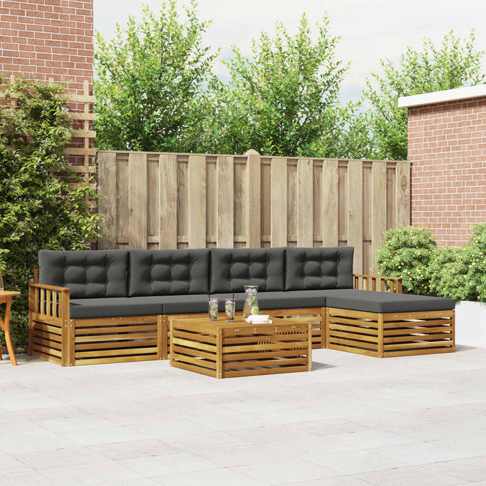 Set de canapele de exterior cu pernă 6 pcs Natural și Antracit - WALTI WALTI