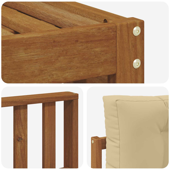Set de canapele de exterior cu pernă 6 pcs Natural și Bej - WALTI WALTI