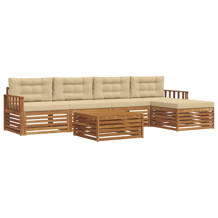 Set de canapele de exterior cu pernă 6 pcs Natural și Bej - WALTI WALTI