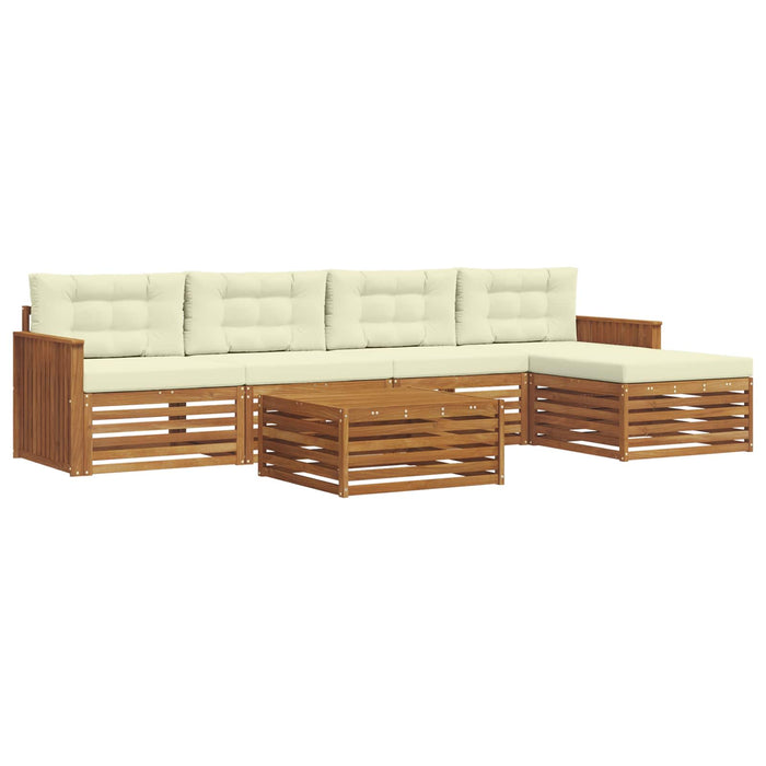 Set de canapele de exterior cu pernă 6 pcs Natural și Crem - WALTI WALTI