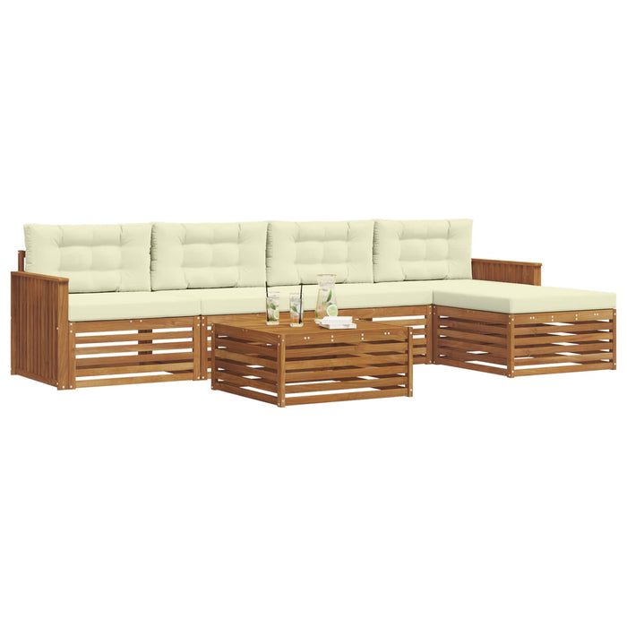 Set de canapele de exterior cu pernă 6 pcs Natural și Crem - WALTI WALTI