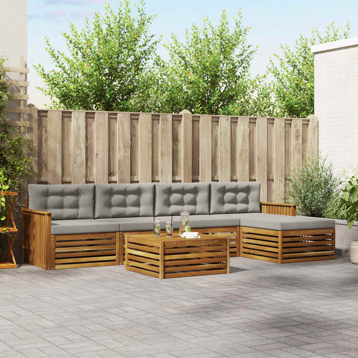 Set de canapele de exterior 6 pcs Gri natural și deschis - WALTI WALTI