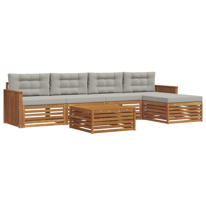 Set de canapele de exterior 6 pcs Gri natural și deschis - WALTI WALTI