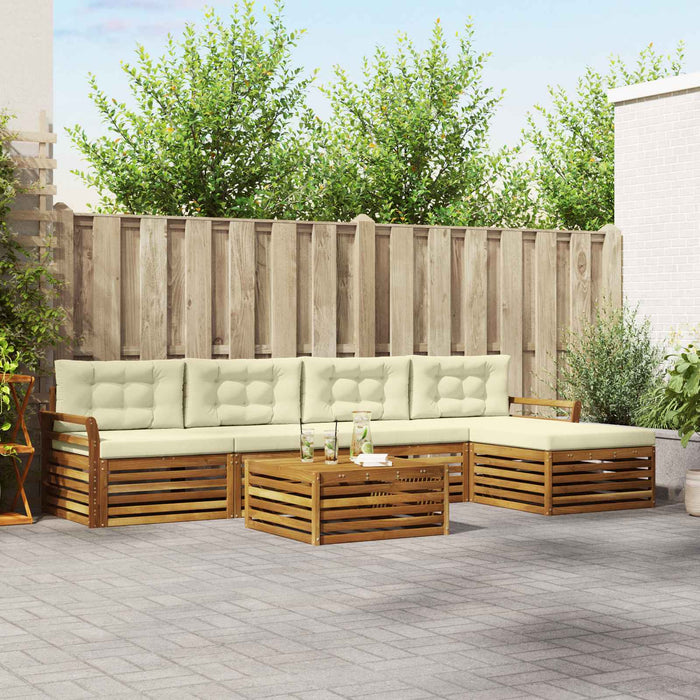 Set de canapele de exterior cu pernă 6 pcs Natural și Crem - WALTI WALTI