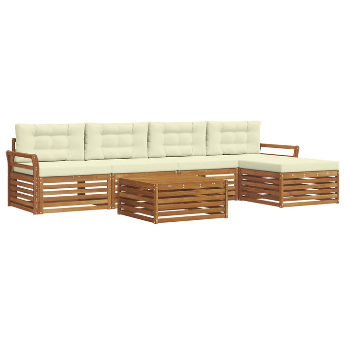 Set de canapele de exterior cu pernă 6 pcs Natural și Crem - WALTI WALTI