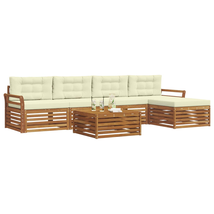 Set de canapele de exterior cu pernă 6 pcs Natural și Crem - WALTI WALTI
