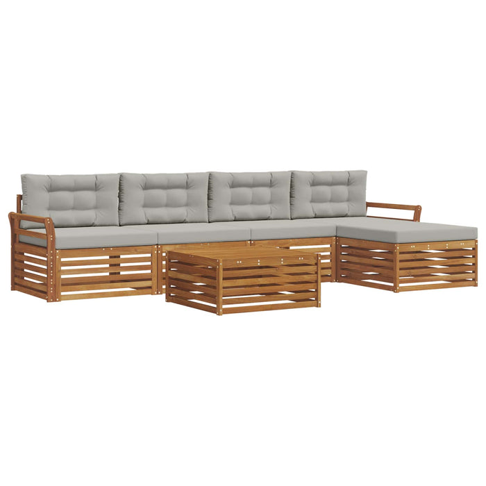 Set de canapele de exterior 6 pcs Gri natural și deschis - WALTI WALTI