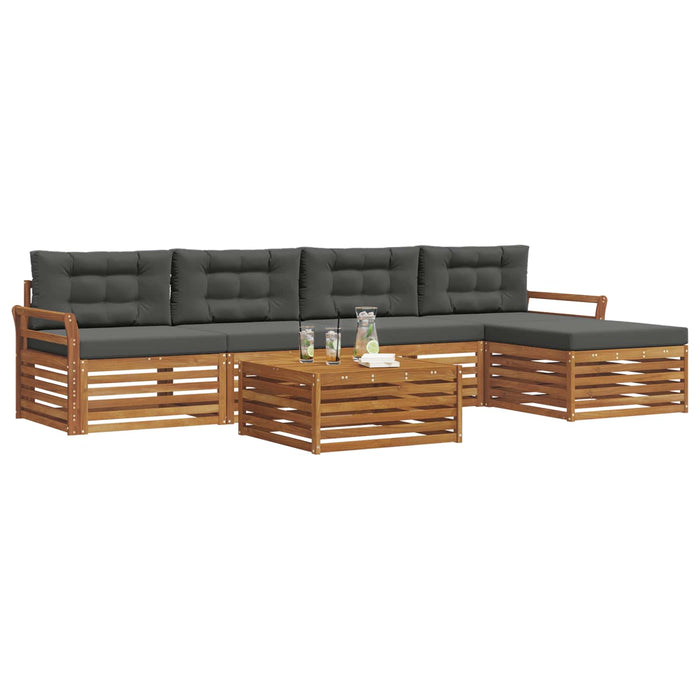 Set de canapele de exterior cu pernă 6 pcs Natural și Antracit - WALTI WALTI