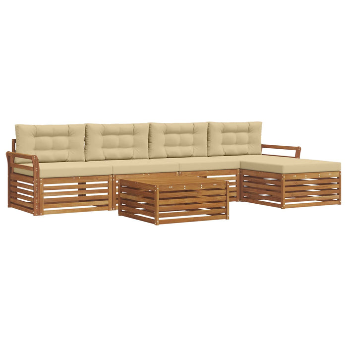 Set de canapele de exterior cu pernă 6 pcs Natural și Bej - WALTI WALTI