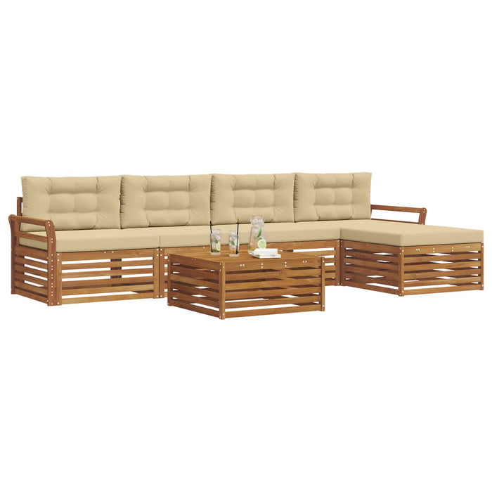 Set de canapele de exterior cu pernă 6 pcs Natural și Bej - WALTI WALTI