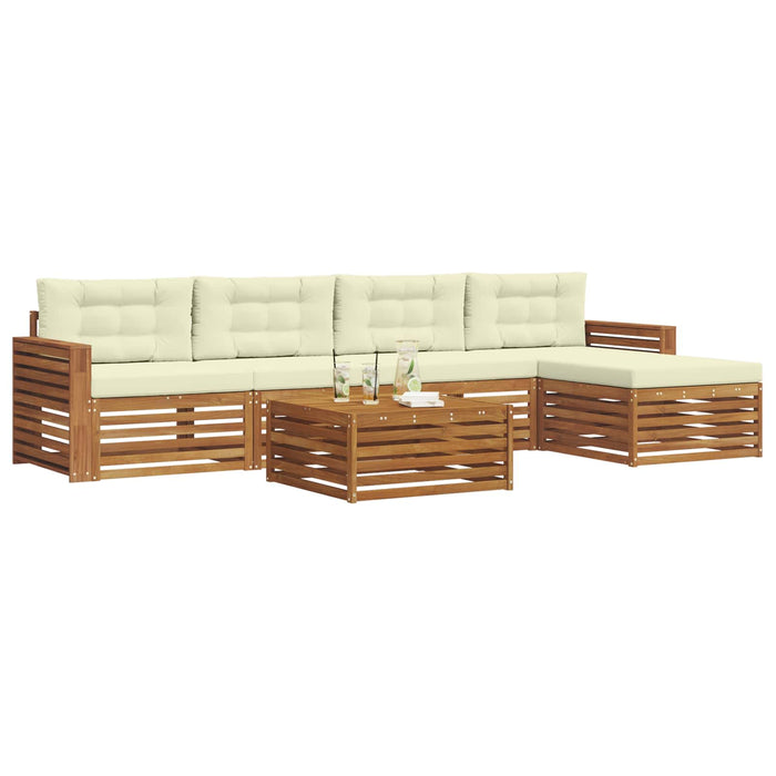 Set de canapele de exterior cu pernă 6 pcs Natural și Crem - WALTI WALTI