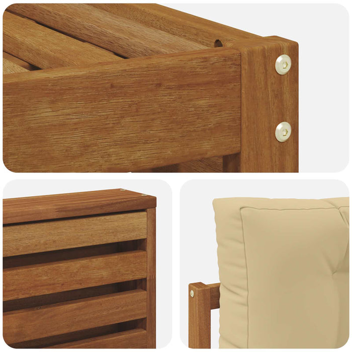 Set de canapele de exterior cu pernă 6 pcs Natural și Bej - WALTI WALTI