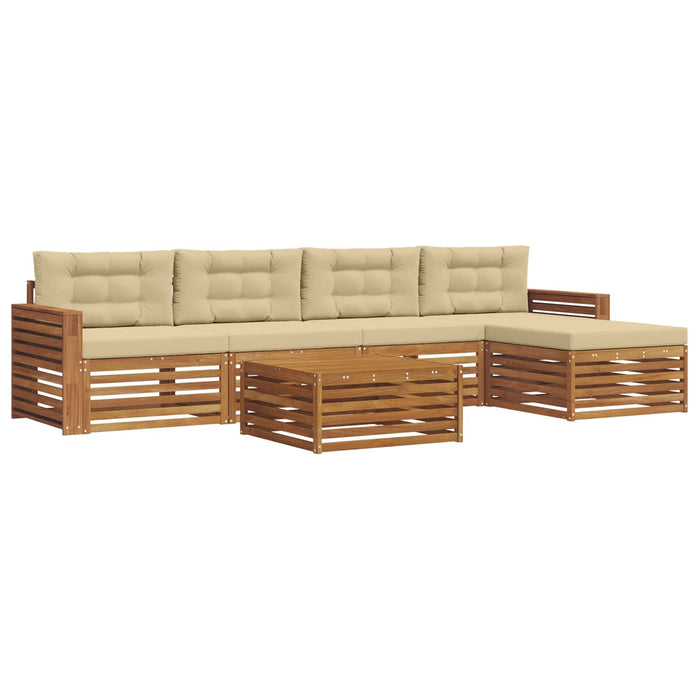 Set de canapele de exterior cu pernă 6 pcs Natural și Bej - WALTI WALTI