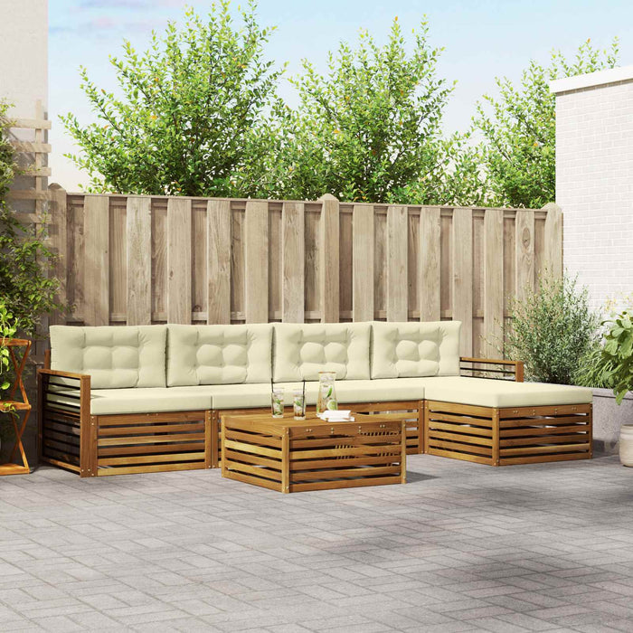 Set de canapele de exterior cu pernă 6 pcs Natural și Crem - WALTI WALTI