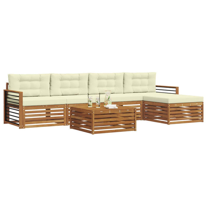 Set de canapele de exterior cu pernă 6 pcs Natural și Crem - WALTI WALTI