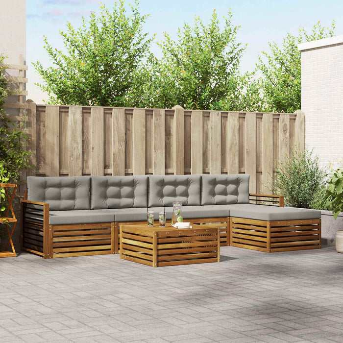 Set de canapele de exterior 6 pcs Gri natural și deschis - WALTI WALTI