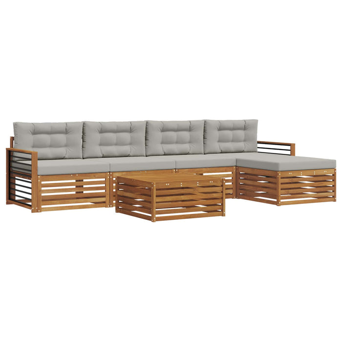 Set de canapele de exterior 6 pcs Gri natural și deschis - WALTI WALTI